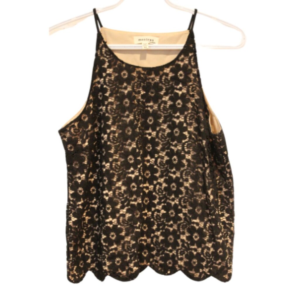 2/$20 🏷 Monteau Black & Nude Lace Tank Size M